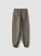 Grey stretch cotton joggers with elasticated cuffs, comfort fit_2