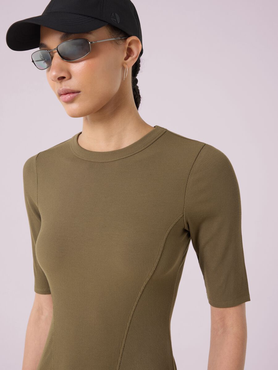 Ribbed stretch modal T-shirt ALTAVIA STUDIO_2