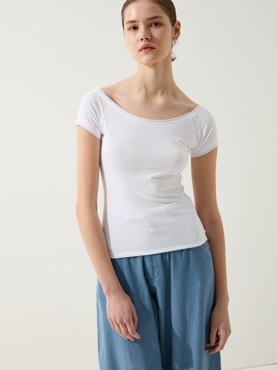 T-shirt with boat neck_0