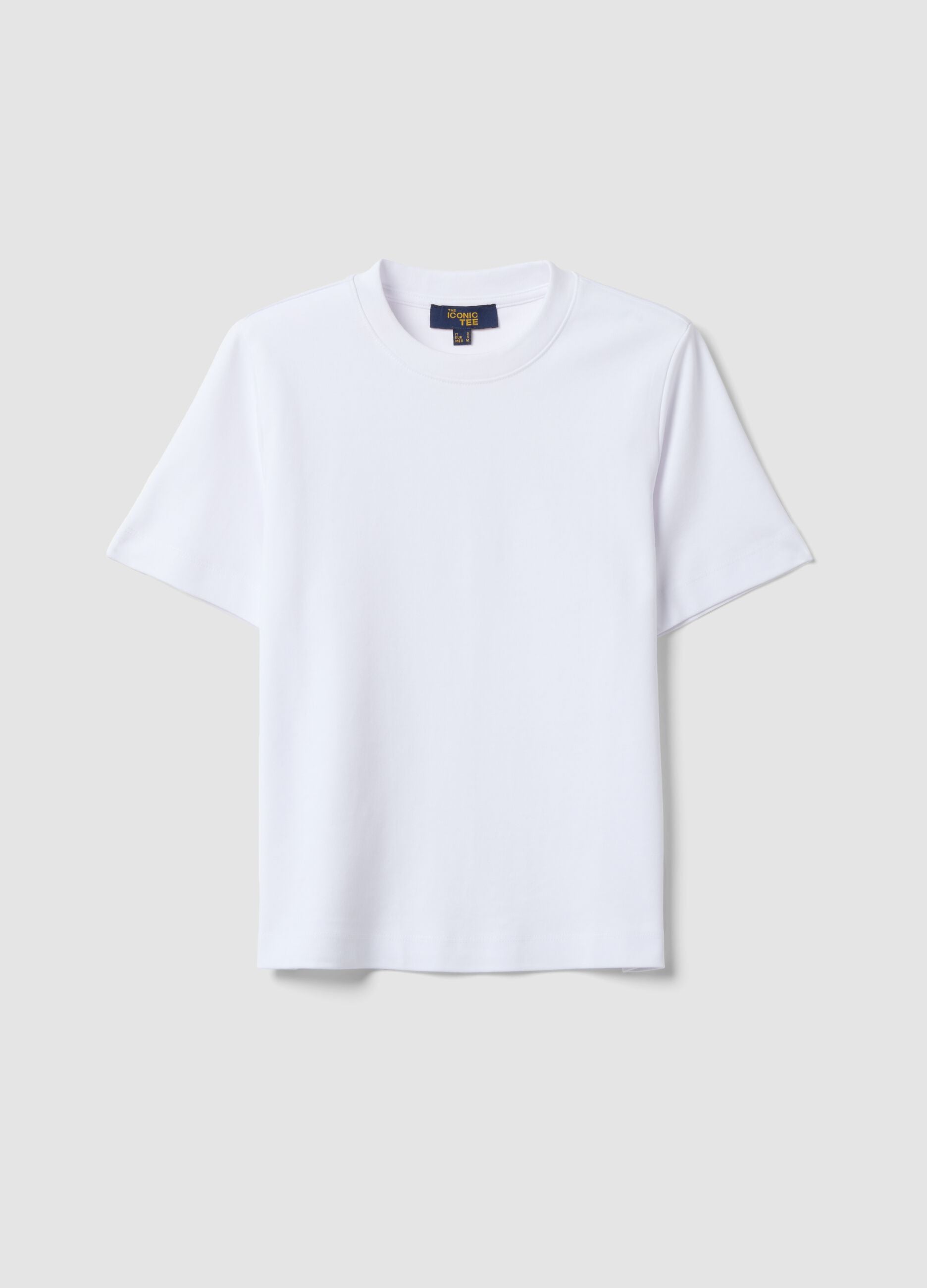 White relaxed-fit pure cotton short-sleeve T-shirt