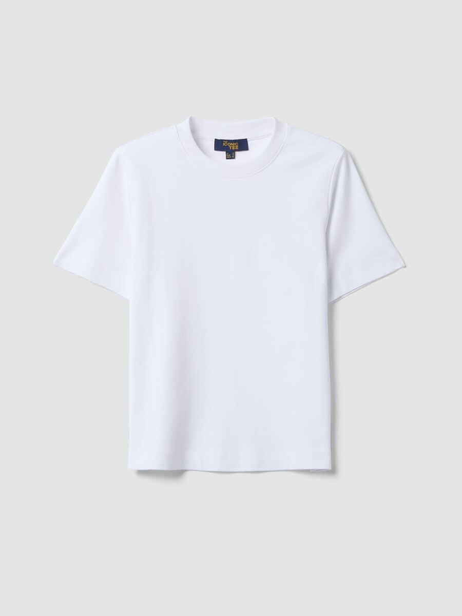 White relaxed-fit pure cotton short-sleeve T-shirt_4