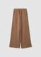 Pantaloni marroni culotte in puro cotone organico per ragazza_0
