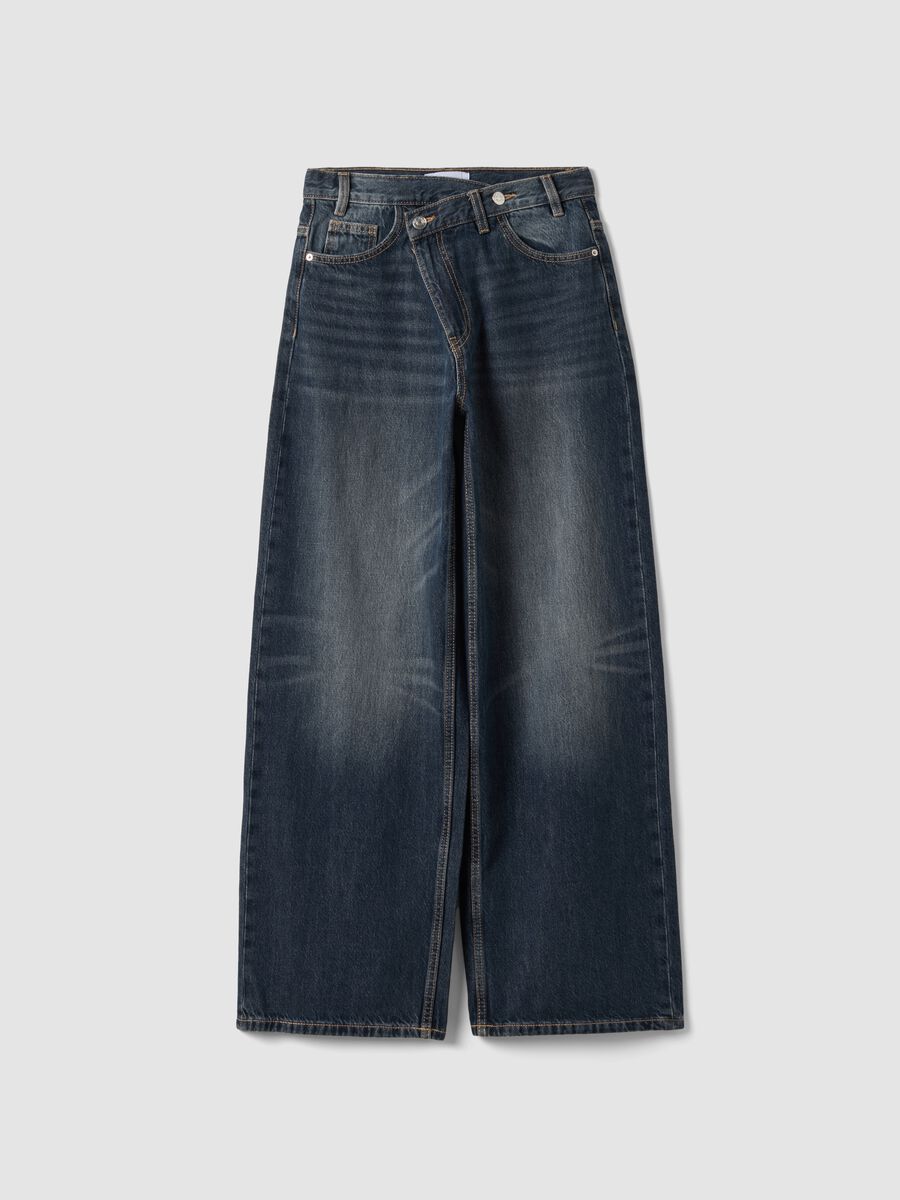 Grey pure cotton denim skater-fit jeans_4