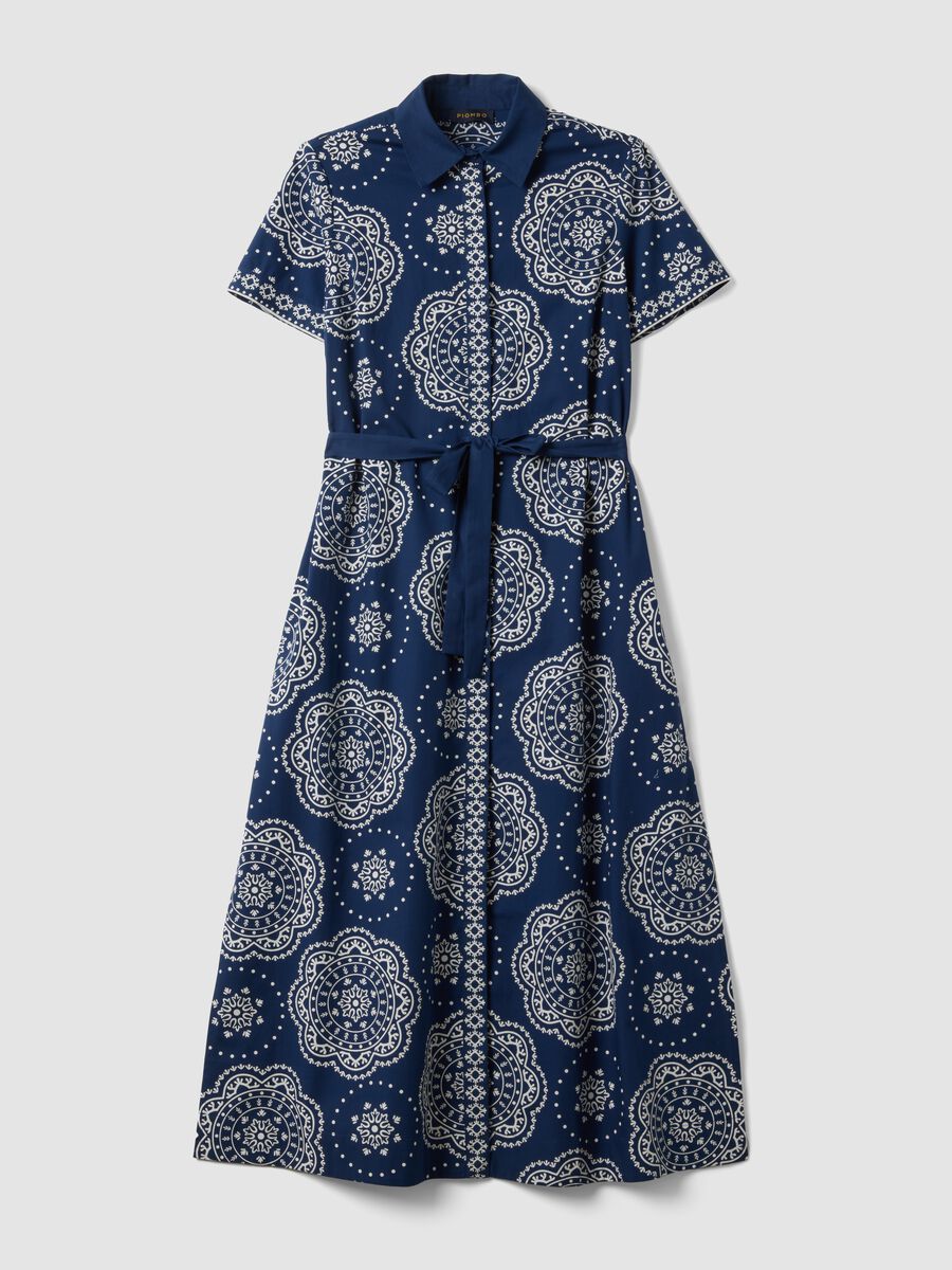 Vestido camisero azul de puro algod&oacute;n_4