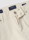 Beige slim-fit stretch cotton twill trousers_1