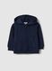Blue pure cotton hoodie for kids with regular fit and zip_0
