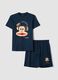 Blue short pure cotton pyjama set with Paul Frank print, regular fit_0