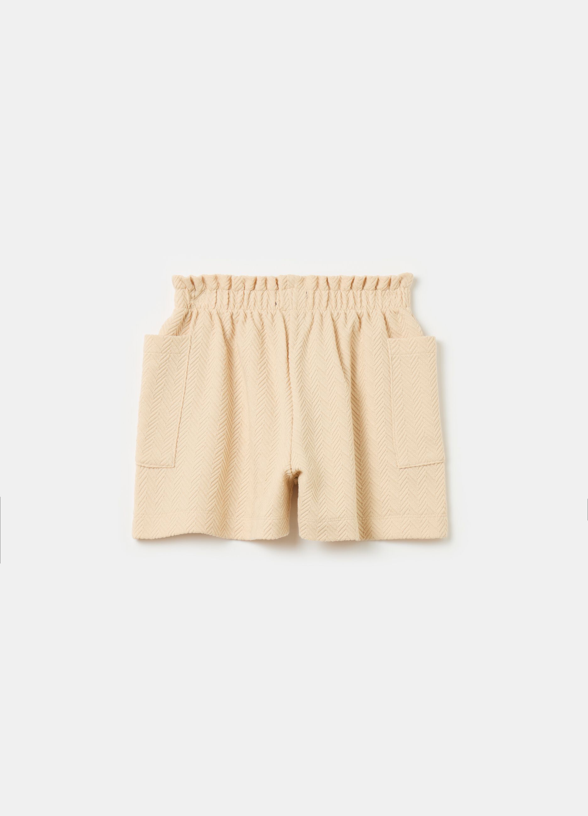 Shorts with herringbone weave