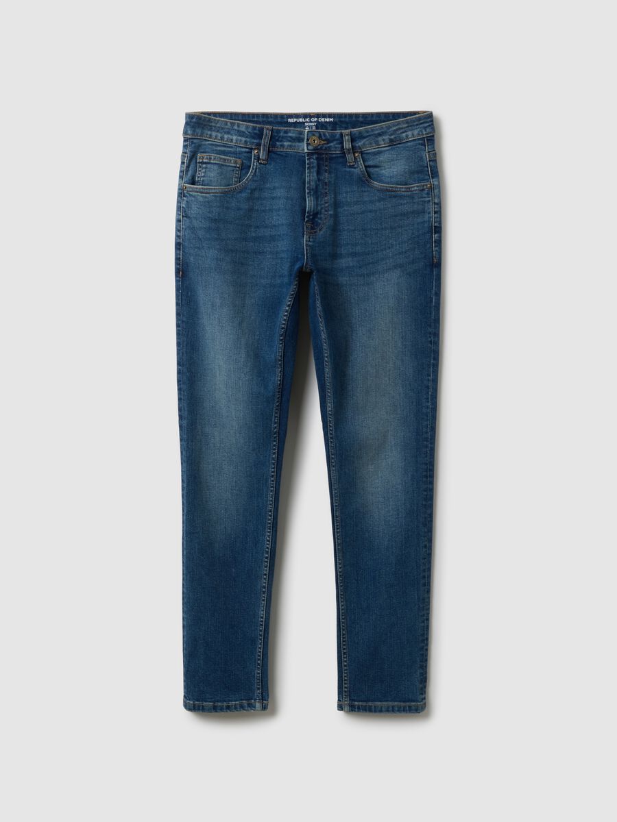 Blue Stretch Cotton Skinny Fit Jeans_4