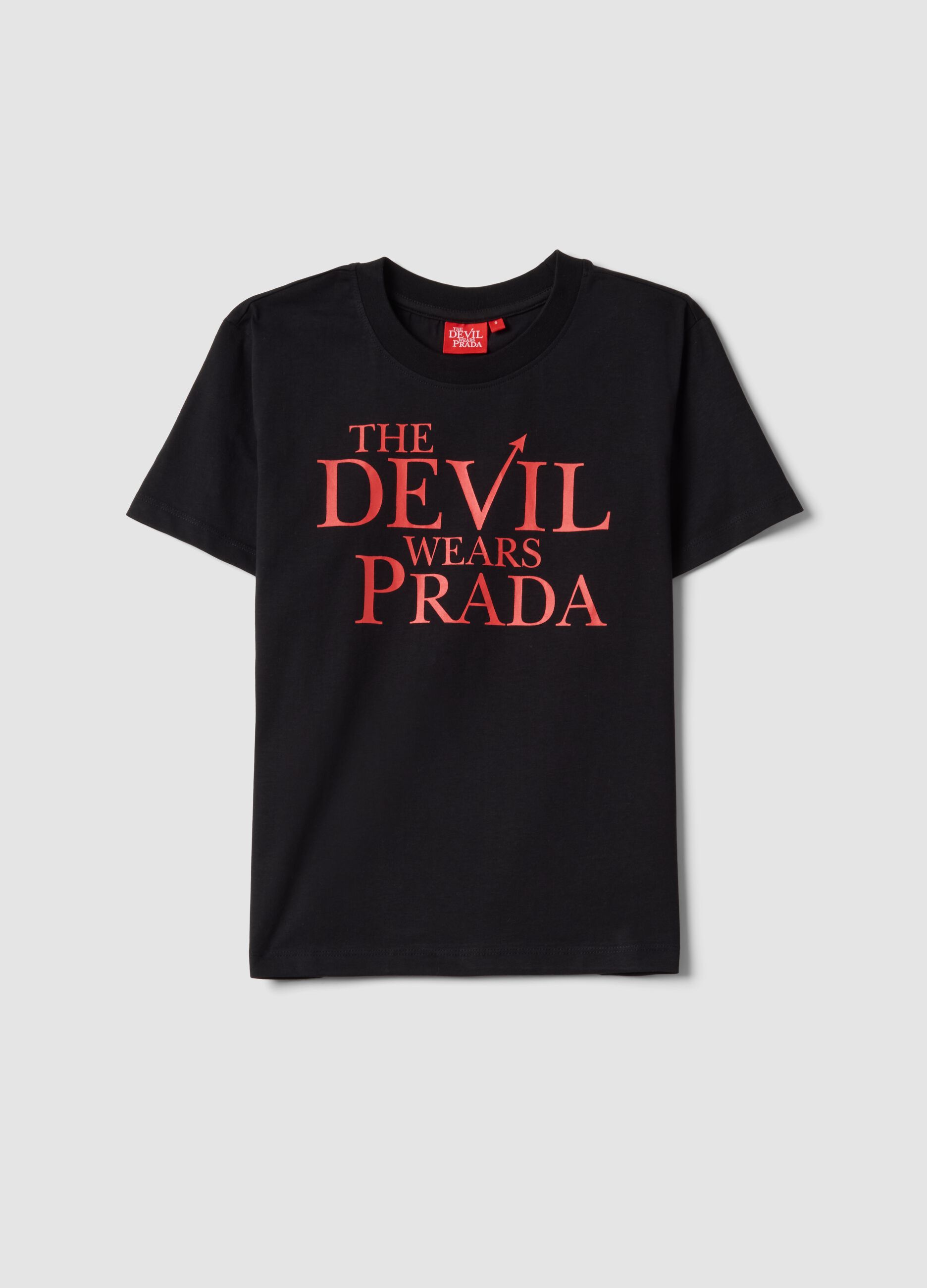 Schwarzes T-Shirt aus reiner Baumwolle in Regular Fit mit Druck