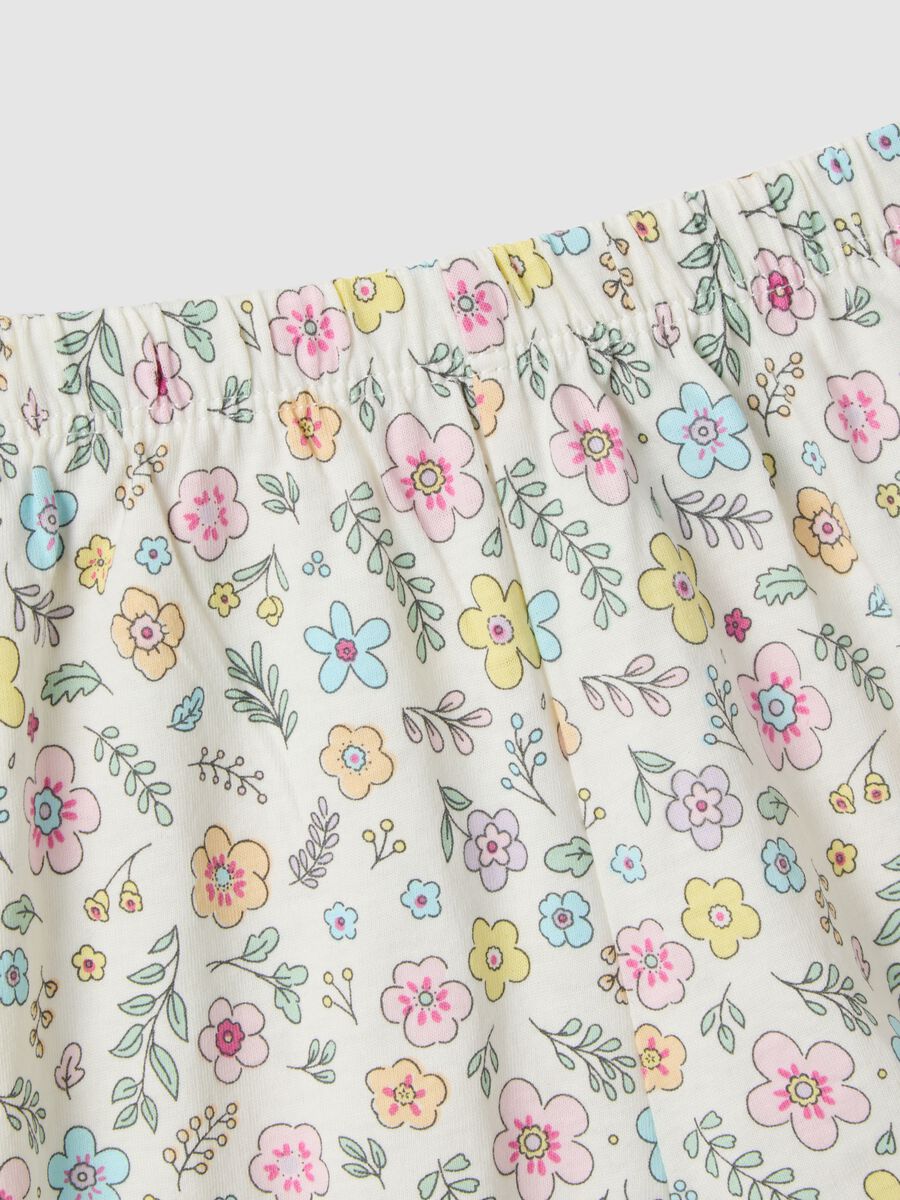 Multicolour pure cotton baby pyjamas with floral design_2