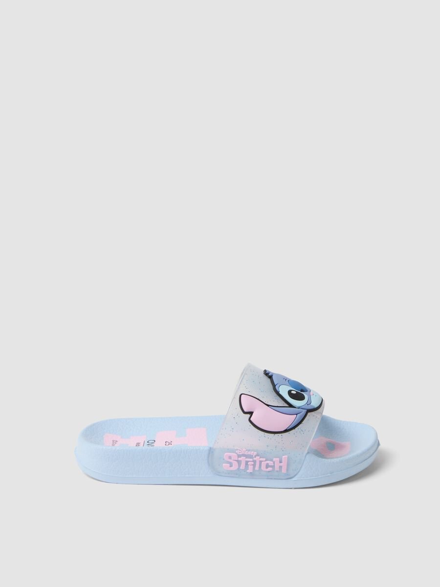 Blue sliders with transparent strap and character print_0
