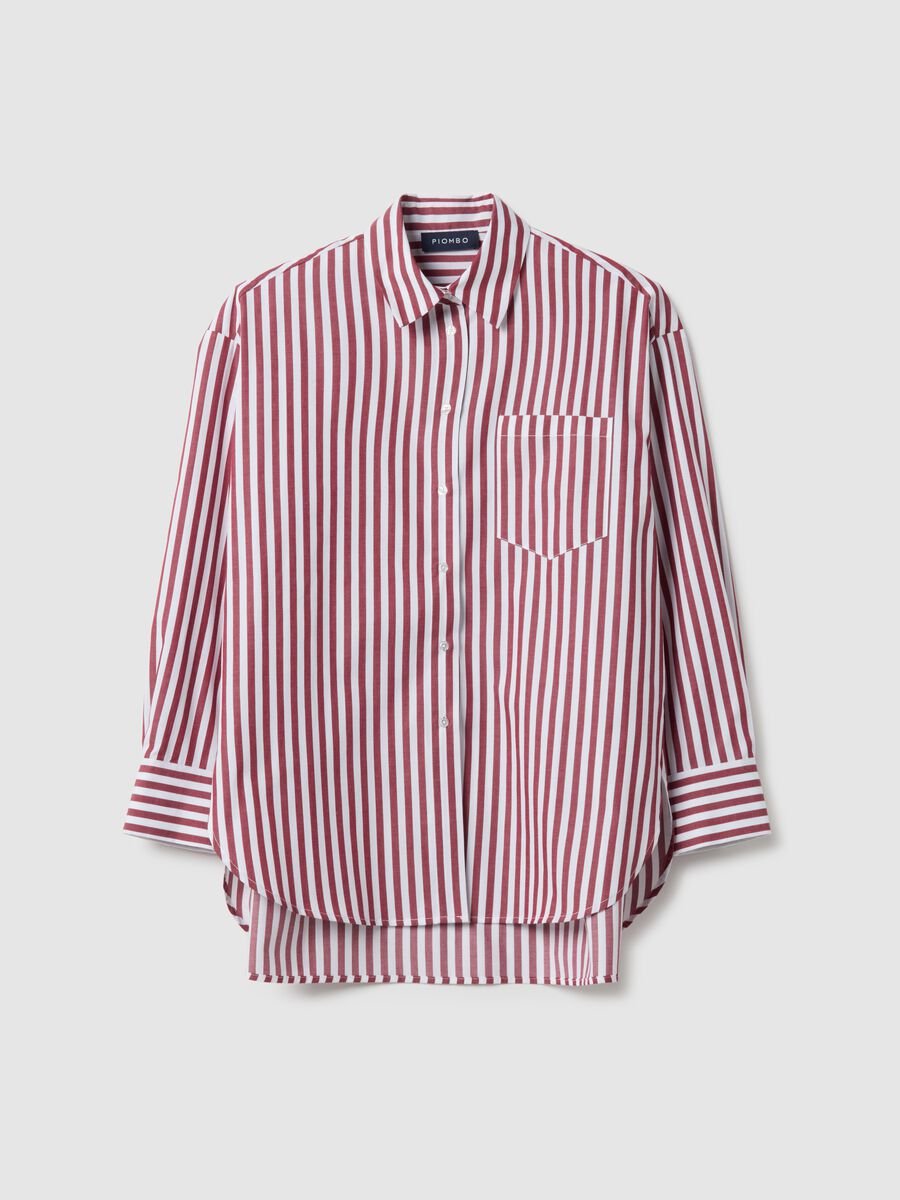 Multicolour striped pure cotton oversized fit shirt_4