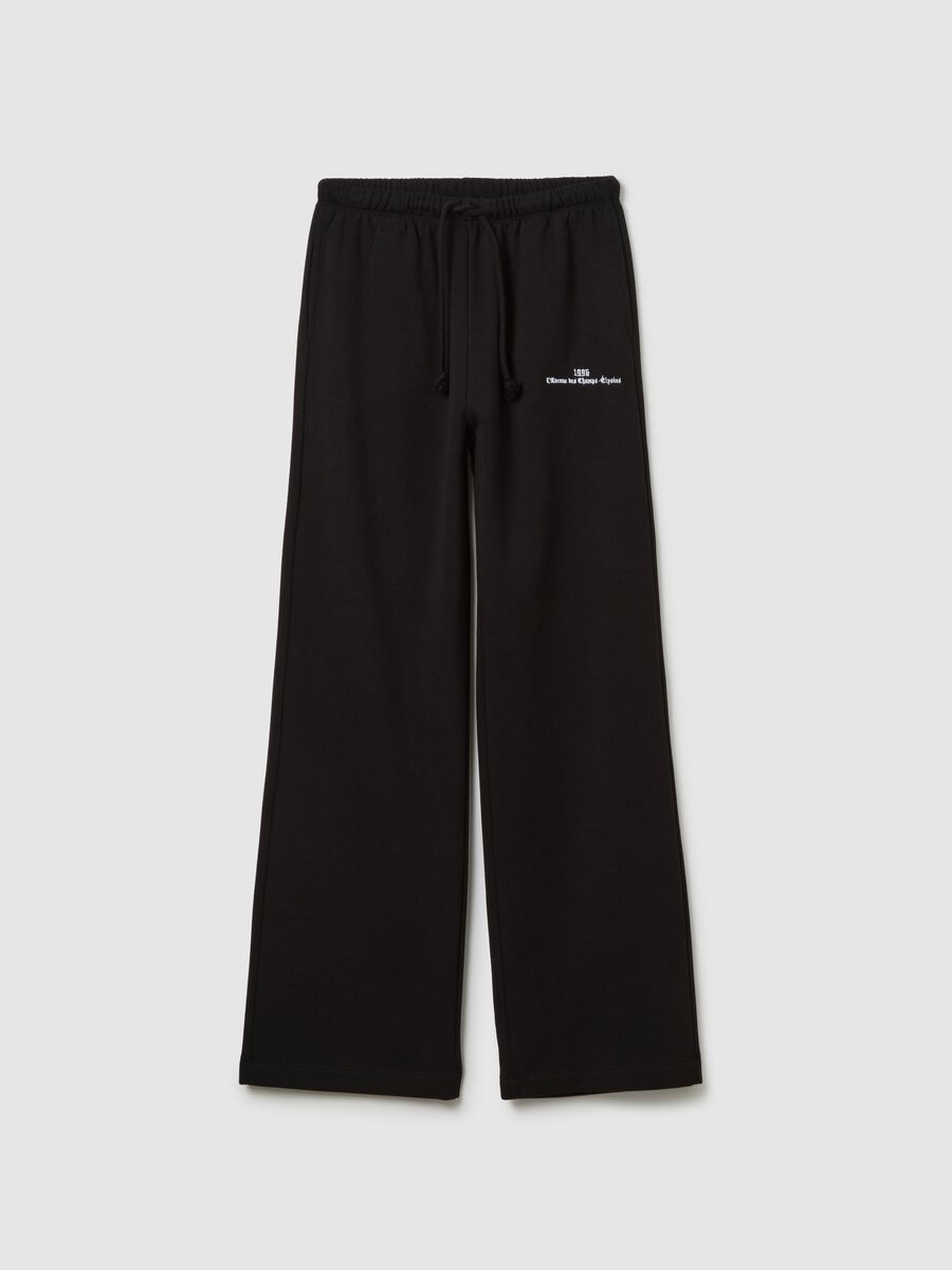 Black cotton blend trousers with regular fit_4