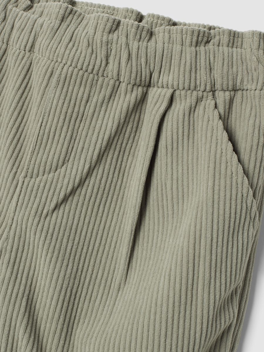 Grey ribbed trousers with elasticated waistband_2