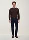 Brown crew-neck jumper in viscose blend, regular fit_0