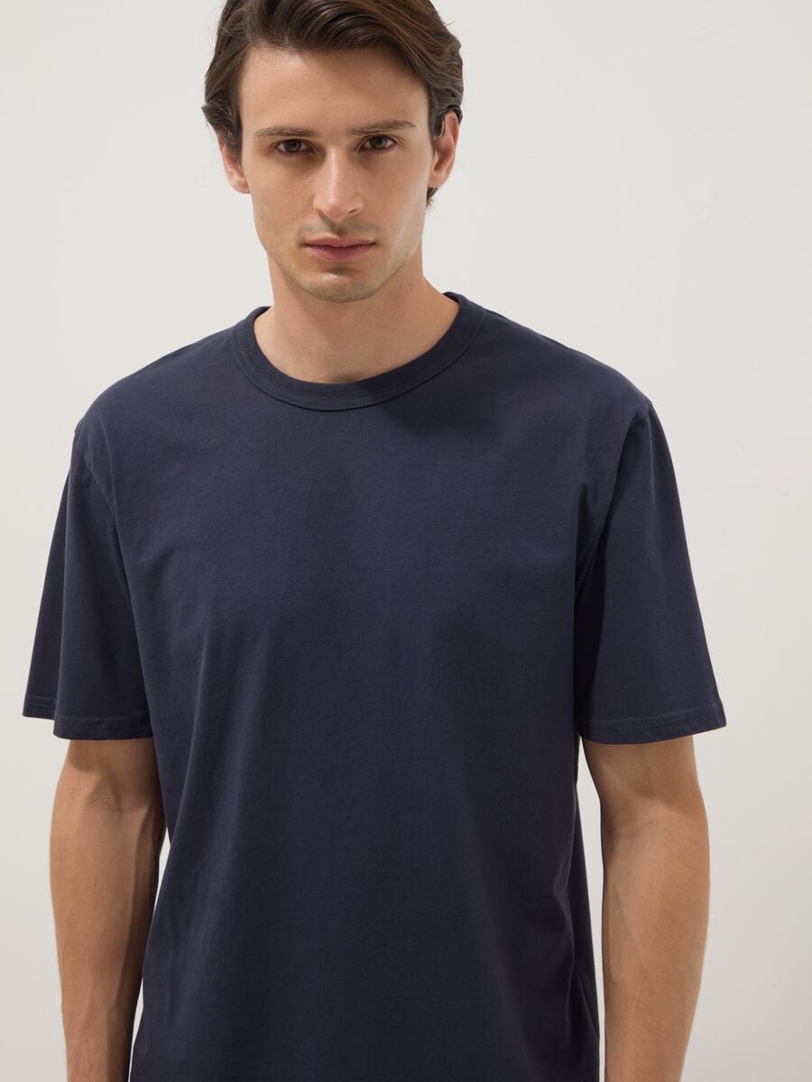 Navy pure cotton relaxed-fit T-shirt_3