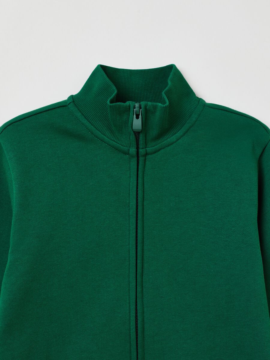 Full-zip sweatshirt in cotton with high neck_2