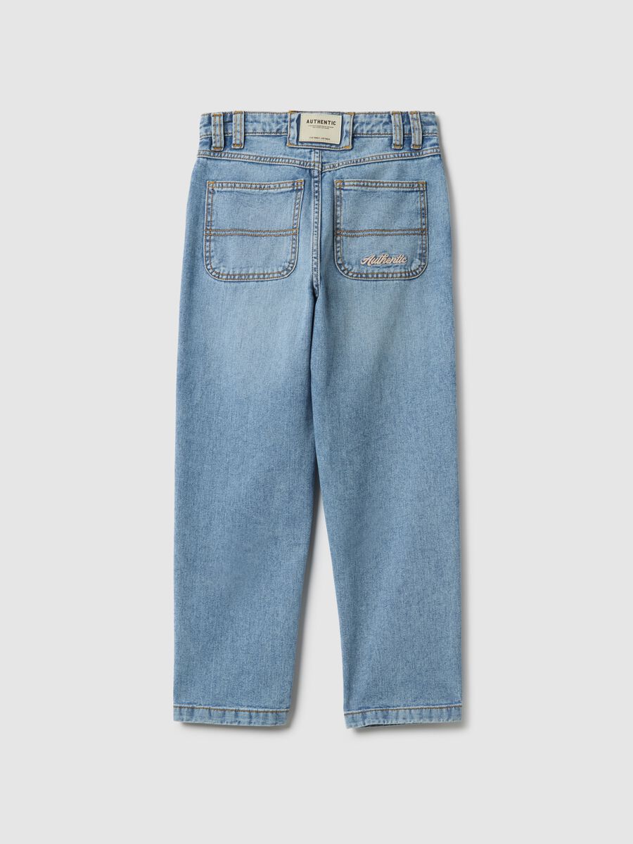 Blue pure cotton boys' jeans with regular fit_4