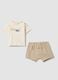 Beige organic cotton newborn set with relaxed fit_0