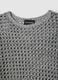 Maglione grigio in misto cotone con trama a rete_5