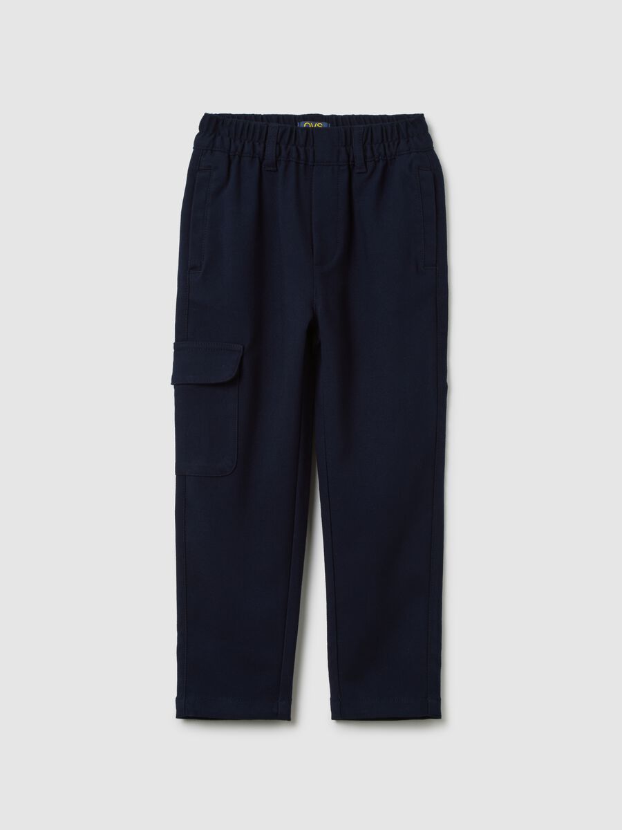Boys' Blue Regular Fit Trousers_0