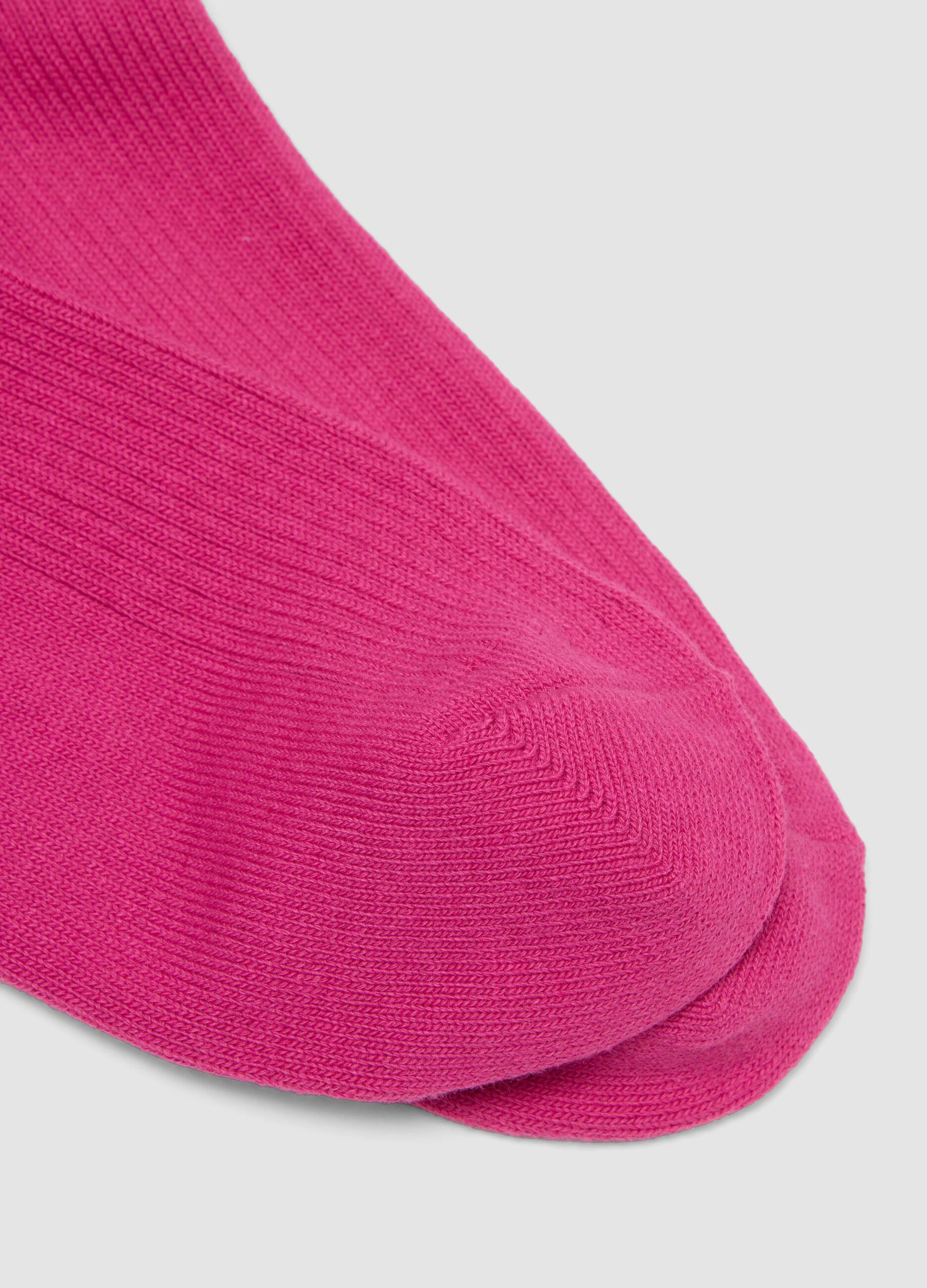 Pink ankle-length stretch cotton socks