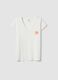 White pure cotton V-neck regular fit pajama shirt_4