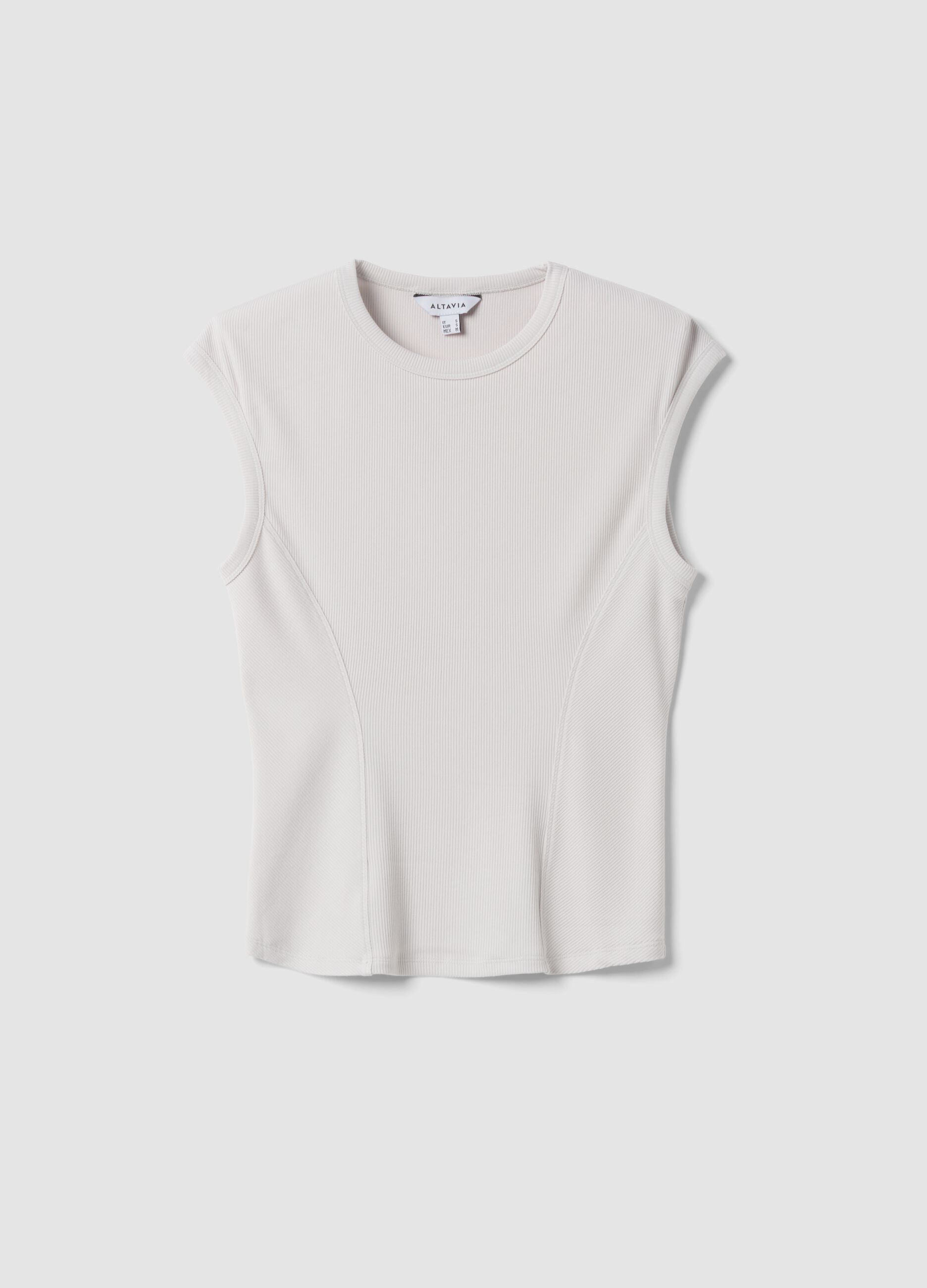 White stretch modal crew-neck T-shirt