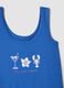 Sleeveless pure cotton blue nightdress with prints_5