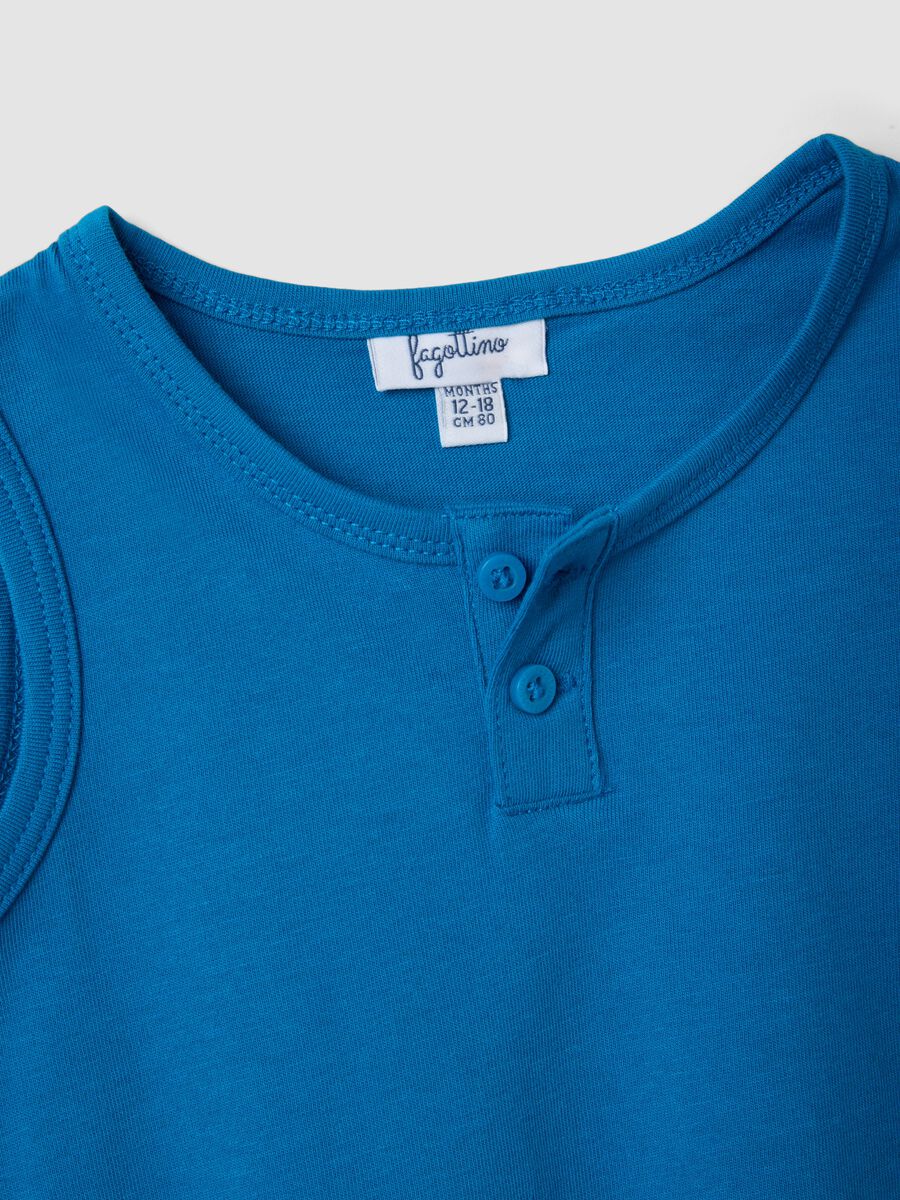 Blue pure cotton vest top_3
