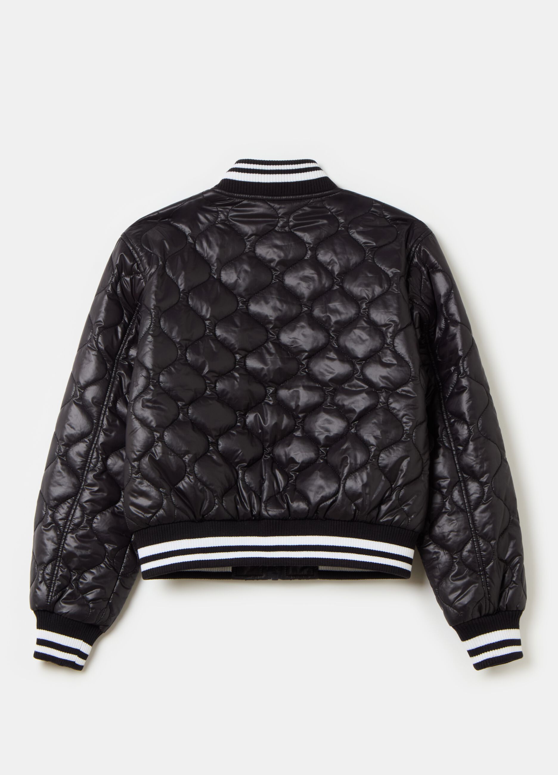 Ultralight bomber jacket with lettering patch