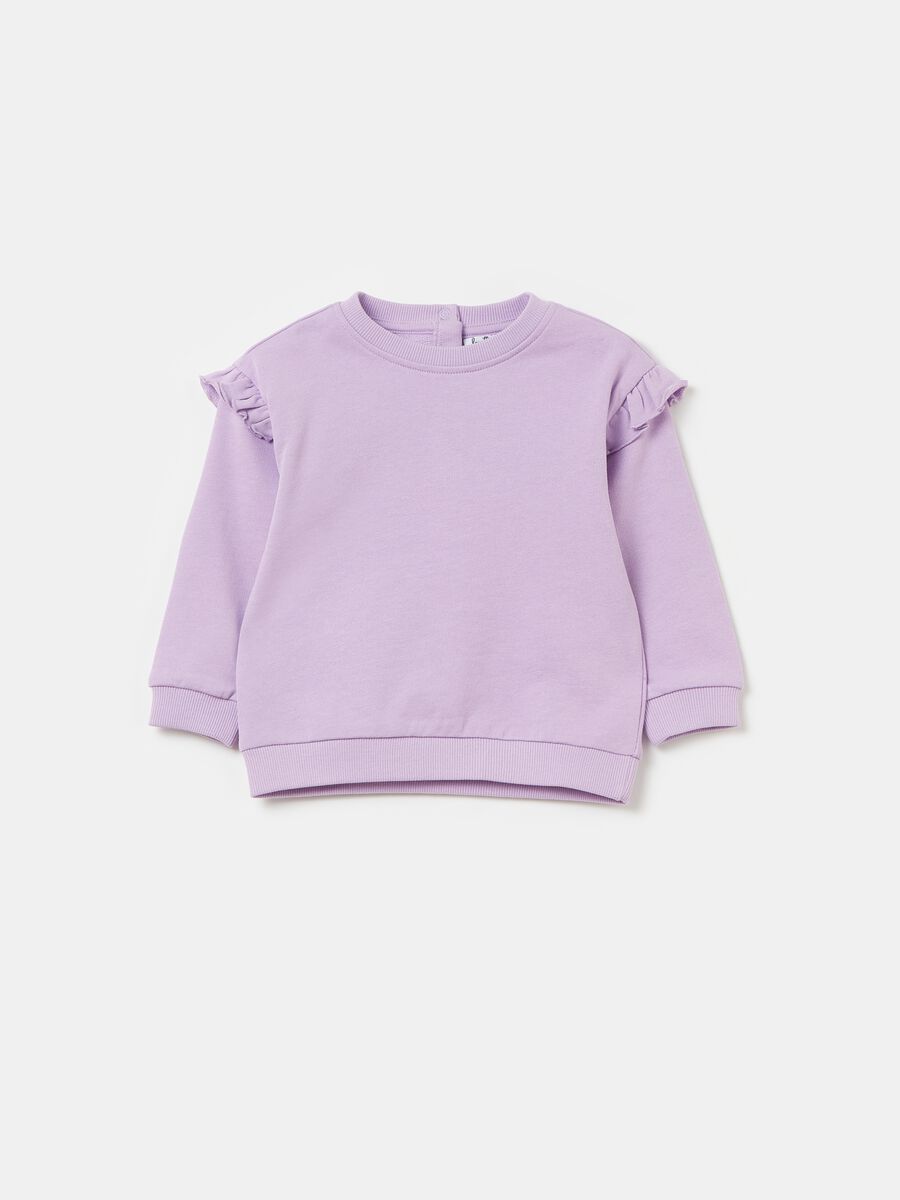 Sweatshirt in French terry with frills_0