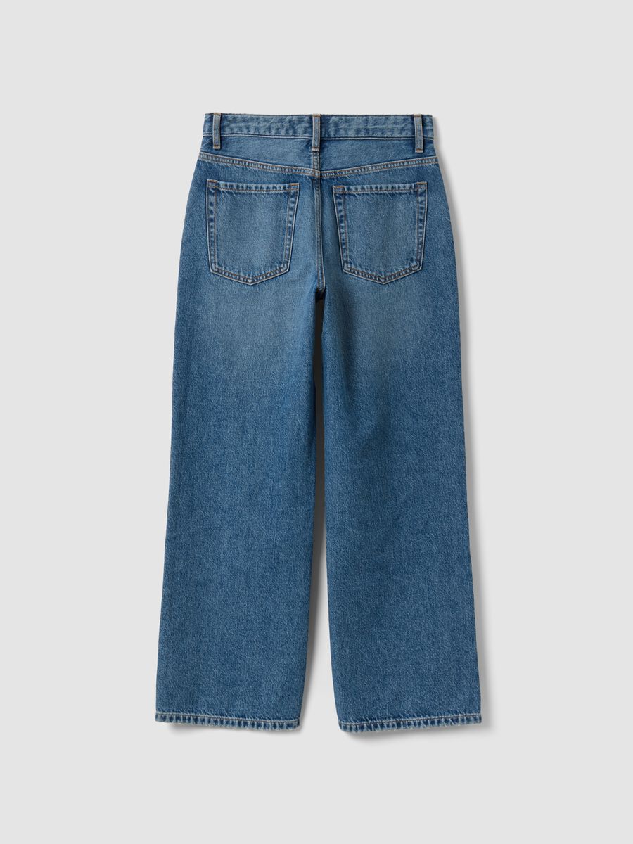 Straight-Fit-Jeans aus reiner Baumwolle in Blau-Denim_5
