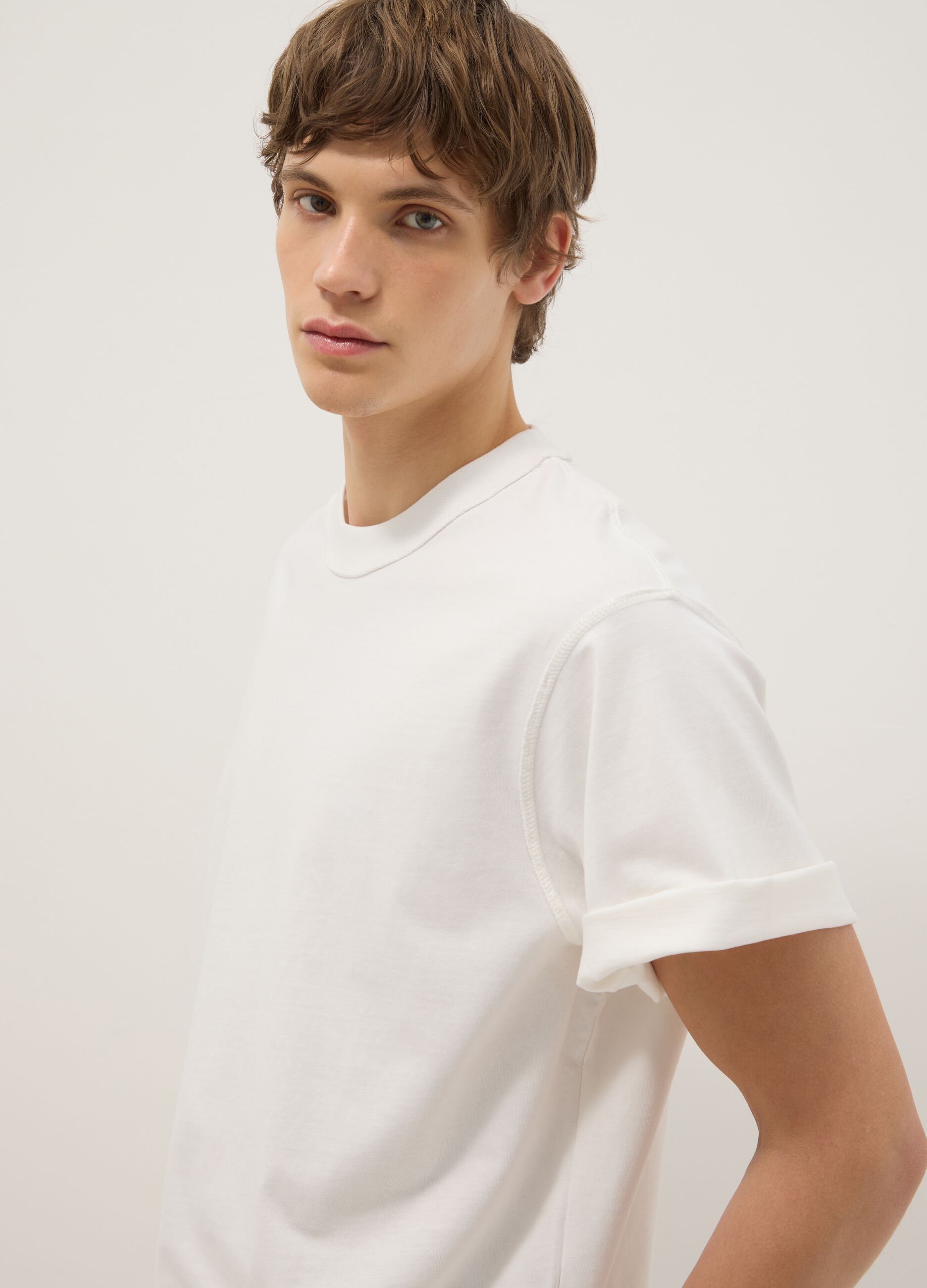 White Pure Cotton Boxy Fit T-shirt