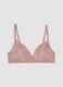 Pink padded stretch-fabric bra_0