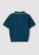 Blue short-sleeved polo shirt in pure cotton_1