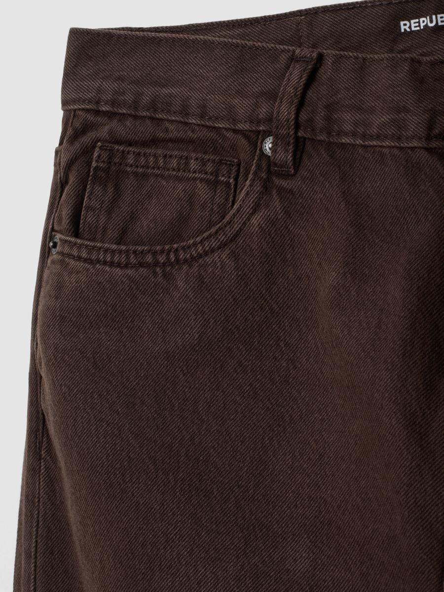Jeans marroni in puro cotone straight fit_2