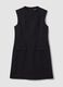 Black sleeveless fitted dress in stretch cotton with crew neck_4