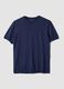 Short sleeve cotton, linen and silk blend blue regular fit T-shirt_4