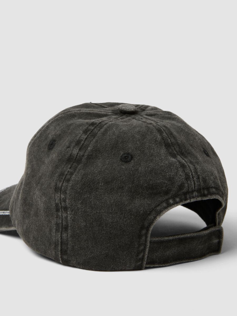 Girls' grey pure cotton baseball cap with rhinestones_2