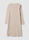 Camicia da notte beige in misto cotone organico con scollo a V_2