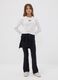 Girls&rsquo; black flared leggings in stretchy organic cotton_0