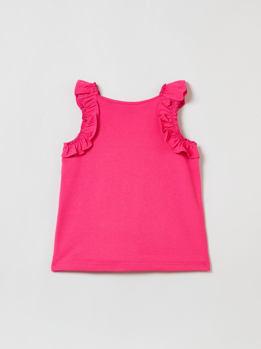 Cotton tank top with frills_2