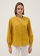 Yellow pure cotton regular fit deep V shirt with polka dots_1
