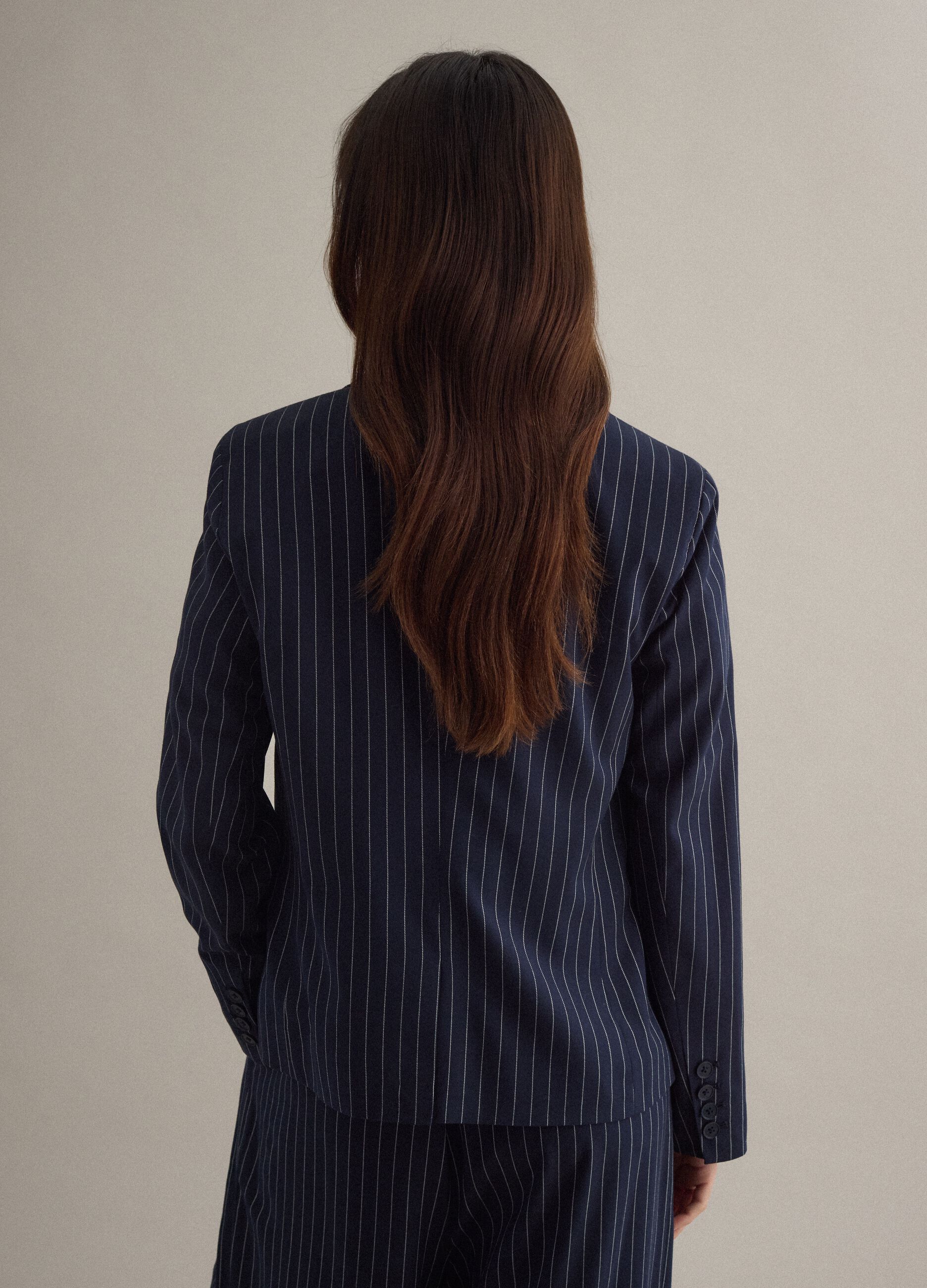 Regular fit multicolour striped blazer