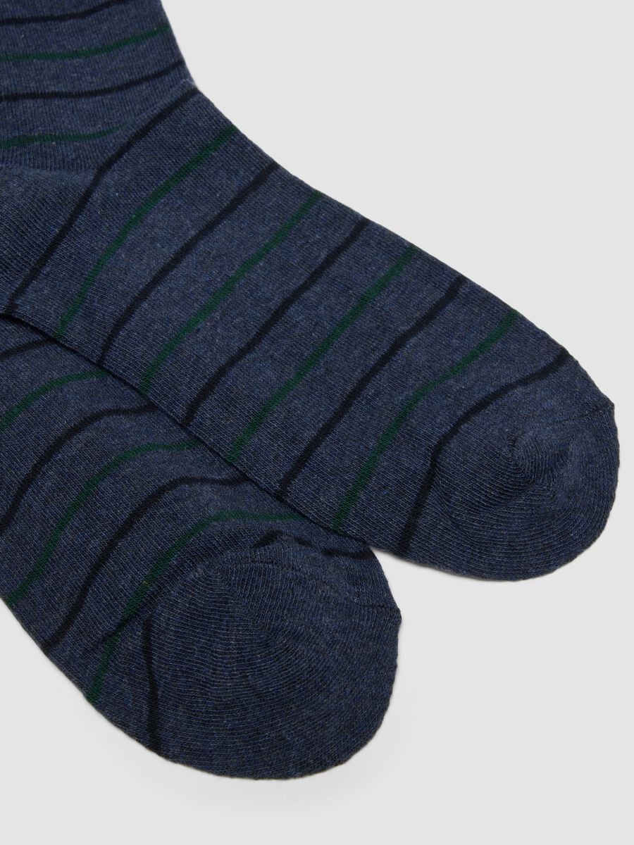 3-pack of long blue socks in stretch organic cotton_2