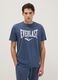 T-shirt azul regular fit em algod&atilde;o puro com logo Everlast_0