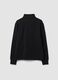 Black cotton-blend sweatshirt with crew neck and zip, regular fit_6
