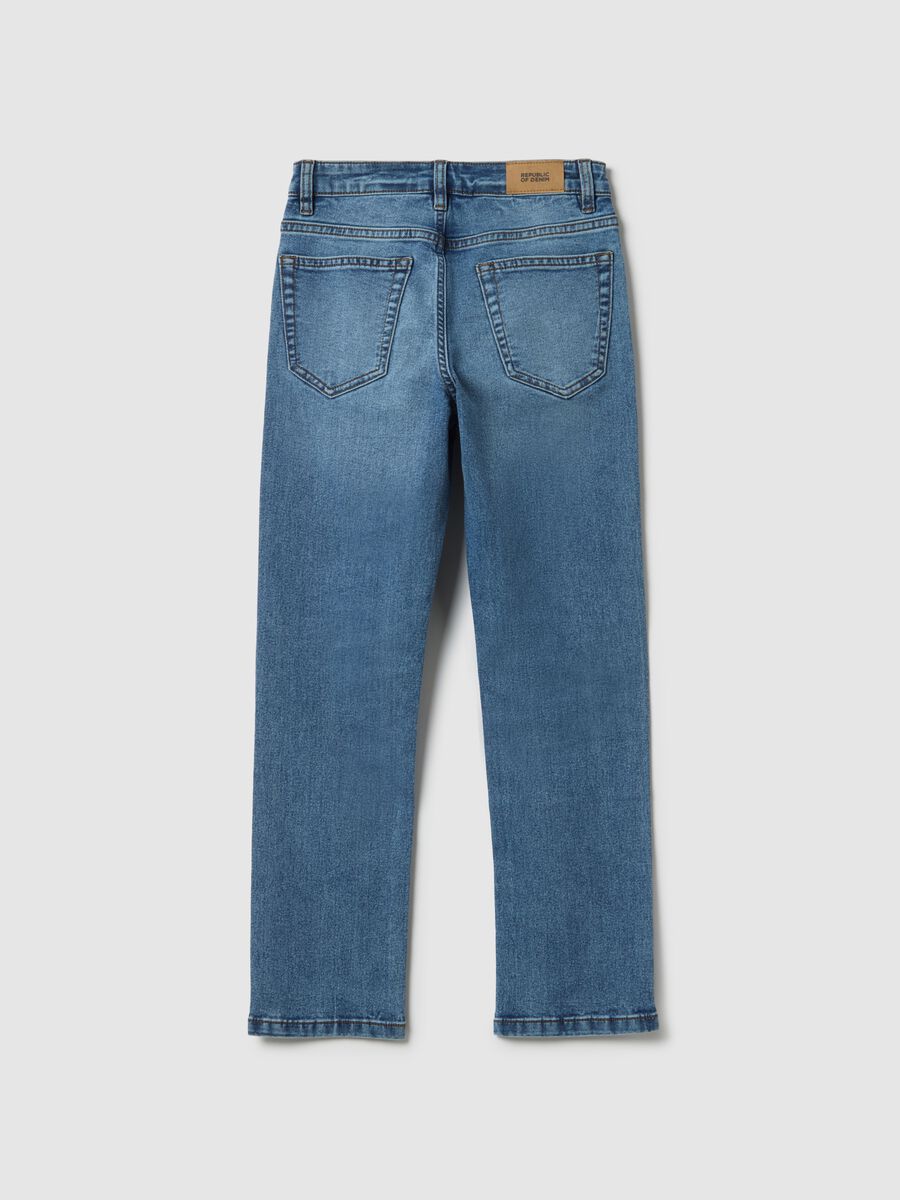 Regular fit stretchy blue denim jeans for boys_4